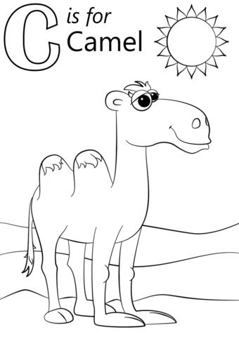 Letter C Is For Camel Coloring Page